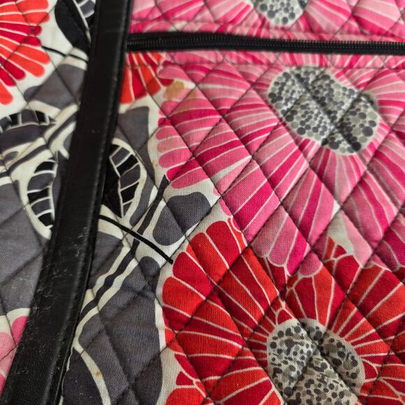 Vera Bradley Retired Cherry Blossom Tote Leather Handles Quilted Boho 13x16x7 - Picture 4 of 7